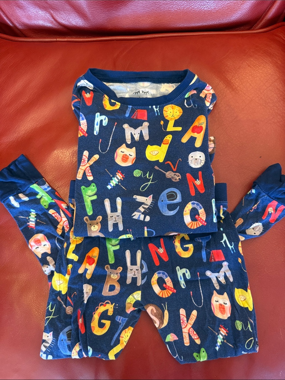 Little Sleepies 2T long sleeve alphabet pajamas